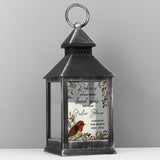 Personalised Robins Appear.. Memorial Black Lantern