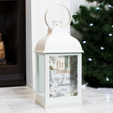 Personalised First Christmas White Lantern
