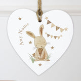 Personalised Hanging Heart with Bunny
