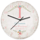Personalised Initial Shabby Chic Large Wooden Clock I