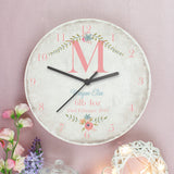 Personalised Initial Large Wooden Clock Letter M