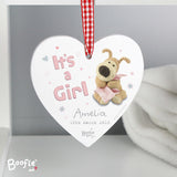 Personalised Boofle It's A Girl Hanging Heart Image 4