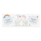 Personalised Wooden Twins Block White Background