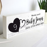Personalised Baby Countdown Sign Pregnancy Gift 