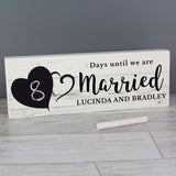 Wedding Countdown Wooden Sign Personalised