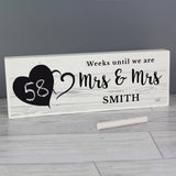 Mrs & Mrs Wedding Countdown Personalised Sign