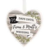 Personalise Wedding Countdown Heart Engagement Gift