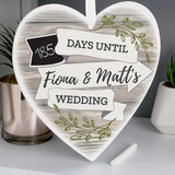 Personalised Days Until Wedding Countdown Heart