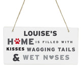 Personalised "Wagging Tails" Wooden Dog Sign