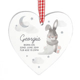 Personalised New Baby Hanging Heart Decoration