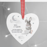 Personalised Bunny New Baby Hanging Heart
