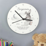 Clock for New Baby Nursery with Bunny and Personalisation 