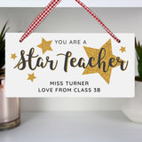 Star Teacher Personalised Hanging Sign