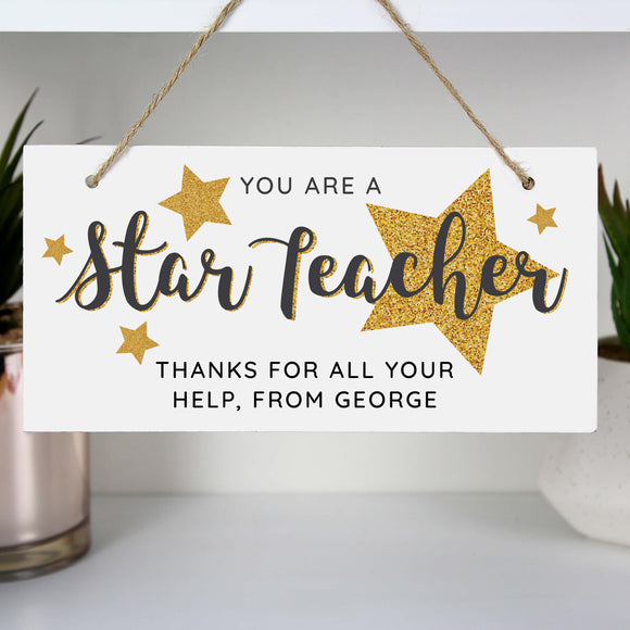 Star Teacher Hanging Plaque