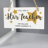 Personalised Hanging Sign For Teachers End of Term