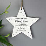 Personalised Miss You Beyond The Stars Wooden Star Decoration