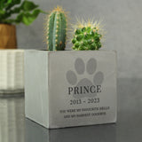 Personalised Pet Memorial Concrete Plant Pot