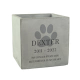 Personalised Pet Memorial Concrete Plant Pot