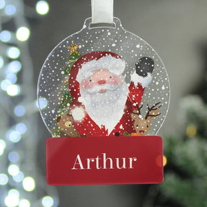 Personalised Santa Acrylic Snowglobe Decoration
