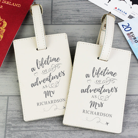 Personalised A Lifetime of Adventures Mr & Mrs Luggage Tags