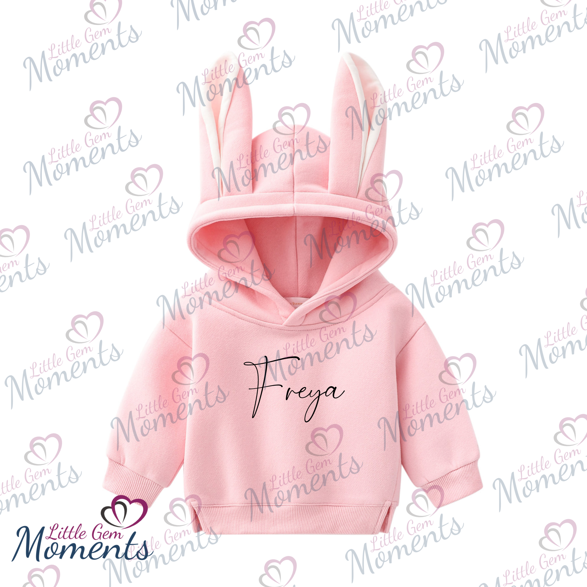 Personalised Easter Bunny Ear Hoodies. Kids Adults Matching