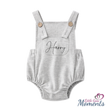 Personalised Dungaree Style Romper. Birthday Outfit. Baby Photoshoot Outfit. Cake Smash.