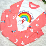 Personalised Girls Rainbow Birthday Pyjamas