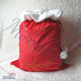 Luxury Plush Velvet Personalised "Merry Christmas" Santa Gift Sacks - Red or Grey - 50cm x 70cm