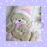 Personalised Baby Teddy Bear Christmas Stocking - Pink or Blue