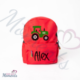 Personalised Vibrant Tractor Schoolbag. Multiple Colours
