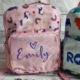 Personalised Kids Pink Unicorn Mini Backpack. Unicorn Schoolbag/Nursery Bag/Holiday Bag. Rainbow Schoolbag.