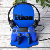 Personalised Wooden Gaming Controller and Headset Holder