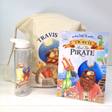 Personalised Pirate Book Water Bottle & Bag Gift Set