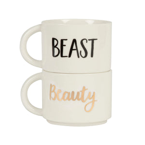 Beauty and Beast Stacking Mugs Stacked