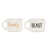 Beauty and Beast Stacking Mugs Side By Side