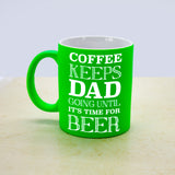 Coffee & Beer Loving Dad Matte Coloured Mug