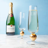 Monogrammed LSA Gold Detail Champagne Glasses Horizontal