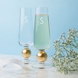 Personalised LSA Gold Champagne Glasses Set of 2