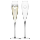 LSA Set of 2 Personalised Champagne Flutes Diamond