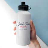 White Personalised Wedding Ready Water Bottle