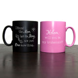 Black or Pink Bridesmaid Mug