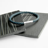 Personalised Men's Capsule Tube Woven Bracelet In Aegean Blue