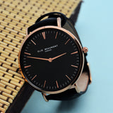 Personalised Ladies Leather Watch in Black