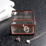 Personalised Rose Gold Glass Trinket Box