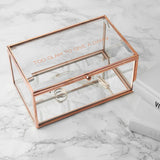 Personalised Rose Gold Glass Jewellery Box