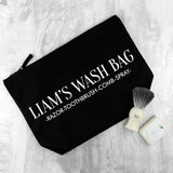 Personalised Men's Wash Bag in Black