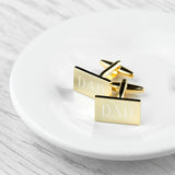 Personalised Rectangle Gold Plated Cufflinks