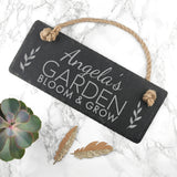 Personalised Our Garden Slate Hanging Sign
