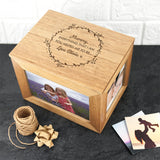 Personalised Thank You Mum Oak Photo Cube