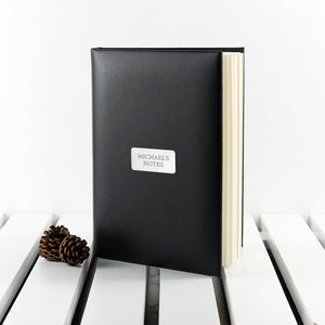 Personalised Black Leather Notebook